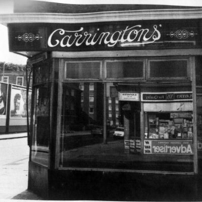 Carrington's corner shop, from the Living in Bow image archive project on Facebook