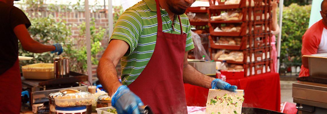 Roman Road Yard Market hot street food trader