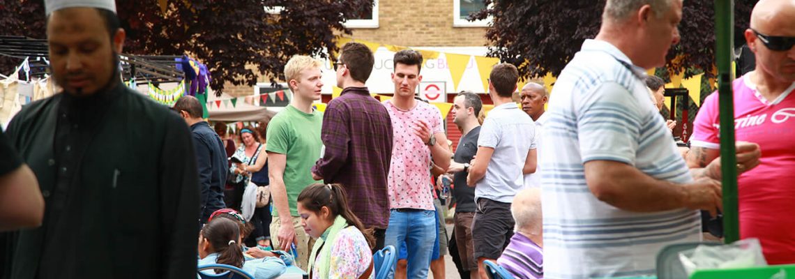 Roman Road Yard Market group of men