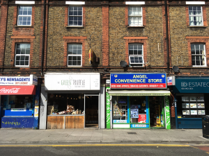 Shop fronts in Globe Town East London